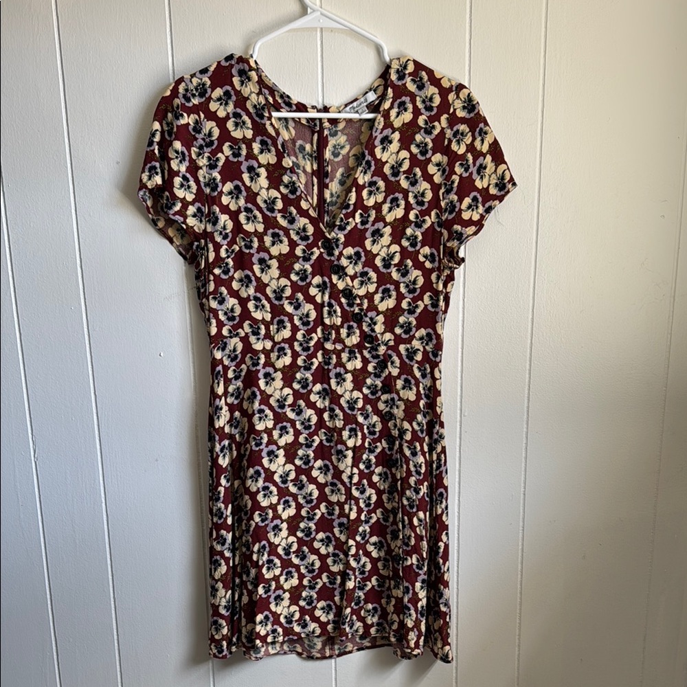 Madewell Button-Wrap Dress in Viola Floral Sz 8